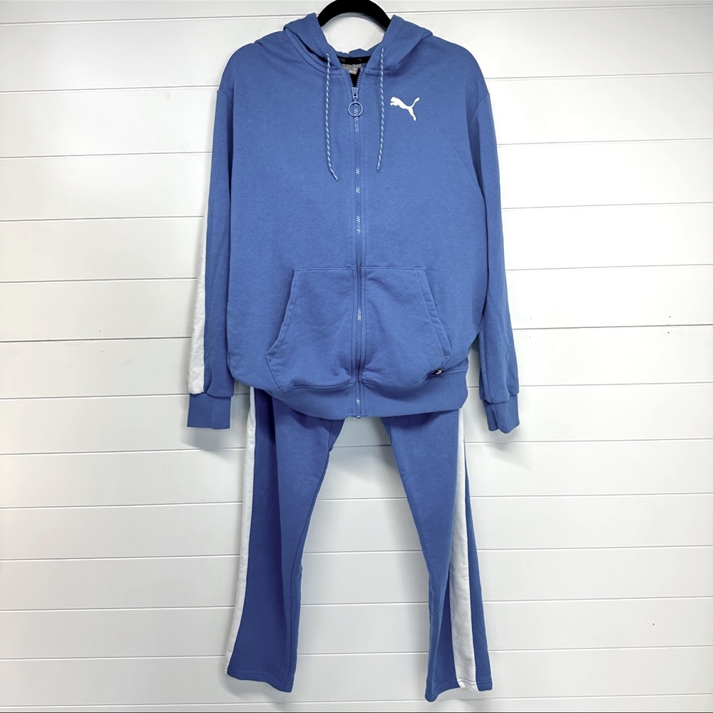 Puma Blue Joggers with White Stripes